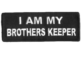 I am my Brother Keepers white on black patch I am my Brother Keepers white on black patch