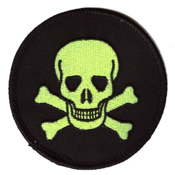 Skull patch green on blk